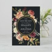 maanlichttuin | Floral Wedding Bewaar de datum Folie Uitnodiging (Staand Voorkant)