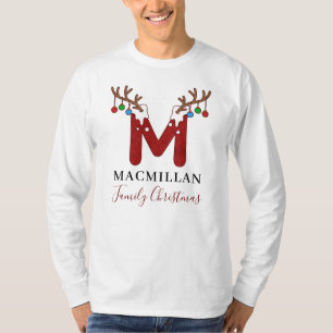 Maanogram kerstfeestdag Overeenkomende familie Pap T-shirt