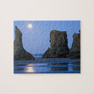Maanondergang, Bandon Beach, Oregon. Legpuzzel