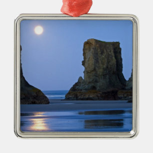 Maanondergang, Bandon Beach, Oregon. Metalen Ornament