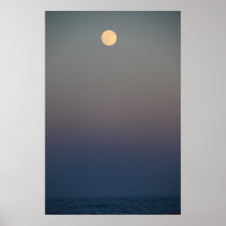 Maanopkomst boven de oceaan #4711 Poster