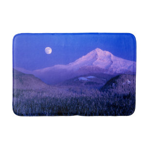 Maanopkomst boven Mt. Hood Oregon in de winter Badmat