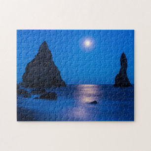 Maanopkomstreflectie   IJsland, Reynisdrangur Legpuzzel