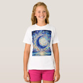 Maanprintoverhemd t-shirt (Voorkant volledig)