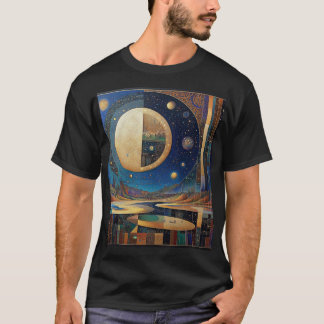 Maanreflecties: majestueuze maan en hemels t-shirt