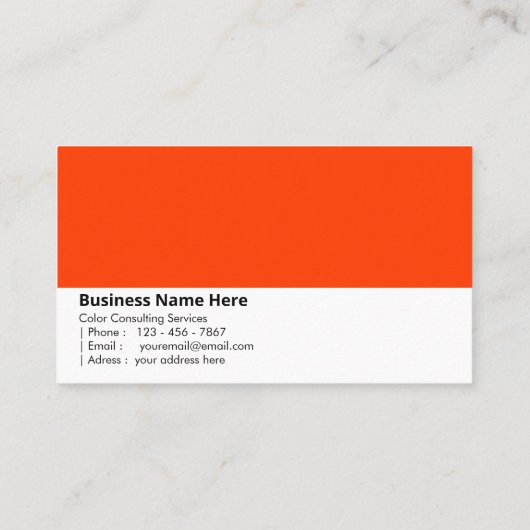 maanrood | "Levendige en krachtige" kleur Visitekaartje (Achterkant)