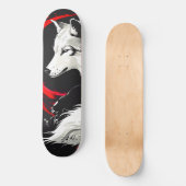 Maansrode witte wolf skateboard (Voorkant)