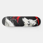 Maansrode witte wolf skateboard (Horizontaal)