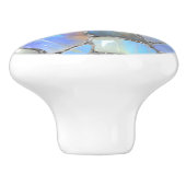 Maansteen en zilver- Mozaïek Cellen Keramische Knop (Zijkant)