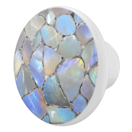 Maansteen en zilver- Mozaïek Cellen Keramische Knop (Rechts)