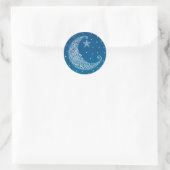 Maansticker - Blauw Ronde Sticker (Tas)