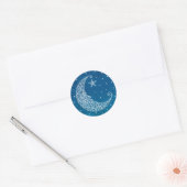 Maansticker - Blauw Ronde Sticker (Envelop)