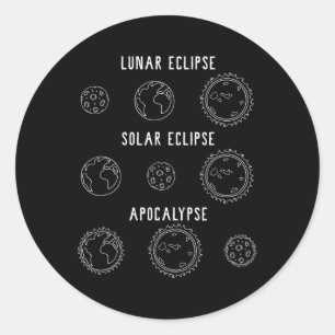 Maansverduistering Apocalypse Astronomie Nerd Scie Ronde Sticker