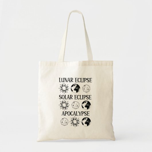 Maansverduistering Zonsverduistering Apocalyps Fun Tote Bag (Voorkant)