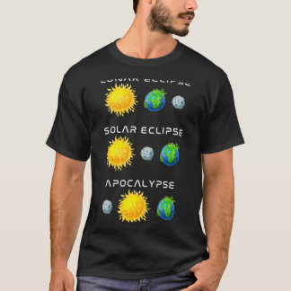 Maansverduistering Zonsverduistering Apocalyps Gra T-shirt