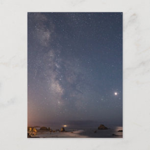 Maanverduistering & Melkweg   Bandon Beach Oregon Briefkaart