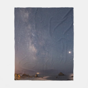Maanverduistering & Melkweg Bandon Beach Oregon Fleece Deken