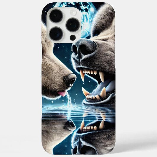 Maanverlichte Beren en waterreflectieharmonie Case-Mate iPhone Case (Achterkant)