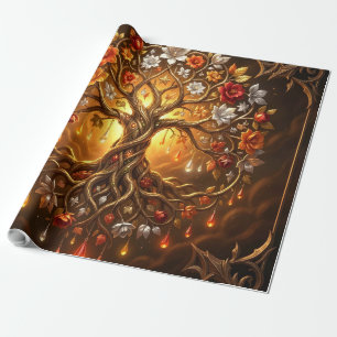 Maanverlichte Boom van de Gloeiende Eeuwigheid Cadeaupapier