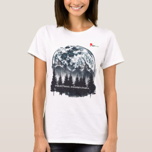 Maanverlichte Bos Berg Dromen T-Shirt
