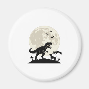 Maanverlichte dinosaurus hondenkerkhof silhouet sh magneet