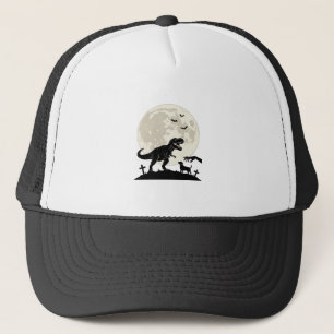 Maanverlichte dinosaurus hondenkerkhof silhouet sh trucker pet