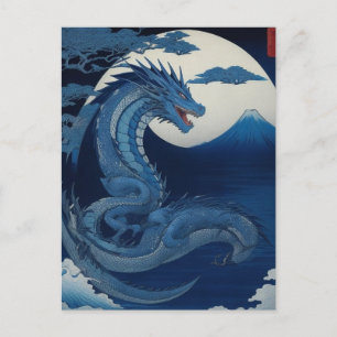 Maanverlichte Draak van Fuji Ansichtkaart Briefkaart