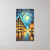 Maanverlichte elegantie – Van Gogh-geïnspireerd st Canvas Afdruk (Voorkant)