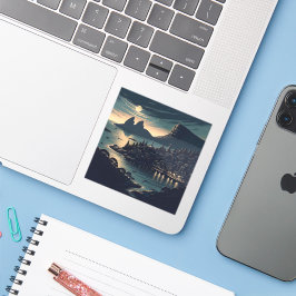 Maanverlichte haven sticker