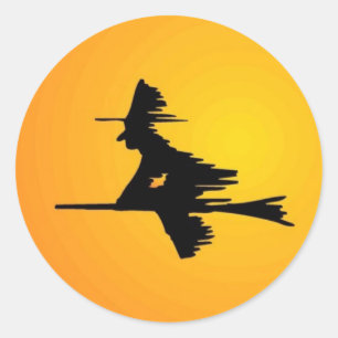 maanverlichte heks ronde sticker