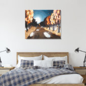 Maanverlichte herfstavond: canvas Grote Uncropped Afdruk (Insitu (Slaapkamer))