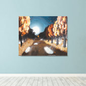 Maanverlichte herfstavond: canvas Grote Uncropped Afdruk (Insitu (Houten vloer))