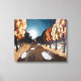 Maanverlichte herfstavond: canvasprint uncropped canvas afdruk