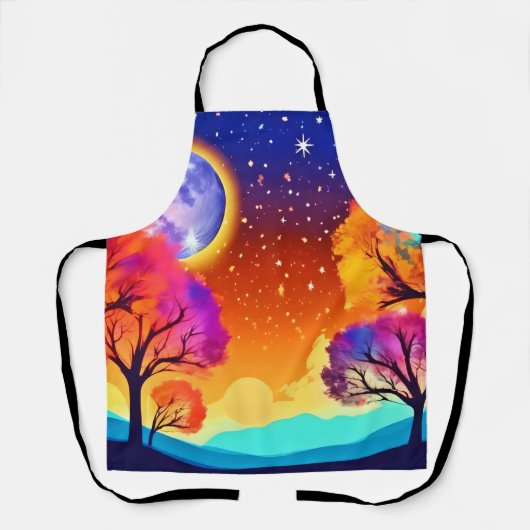 Maanverlichte herfstdroom schort (Voorkant)