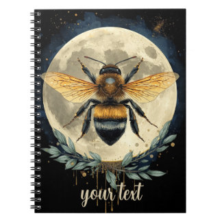 Maanverlichte Hommel Watercolor Kunst | Hemelse Bi Notitieboek