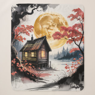 Maanverlichte hut Japanse bos kunst (7) Sherpa Deken