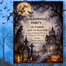 Maanverlichte Kerkhof Halloween Feest
