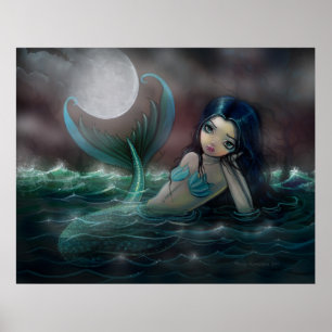 Maanverlichte Kreek Zeemeermin Poster Print