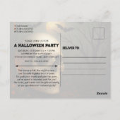 Maanverlichte landhuis Halloween-feest uitnodiging (Achterkant)