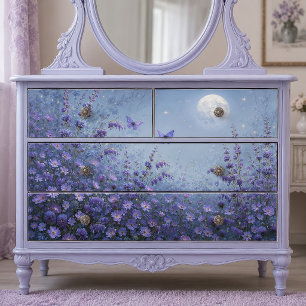 Maanverlichte Lavendel Vlinder Weide Decoupage Tissuepapier