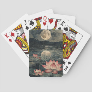 Maanverlichte Lotusmeer (4) Pokerkaarten