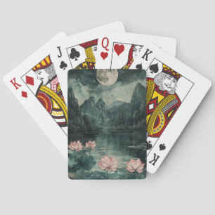 Maanverlichte Lotusmeer (8) Pokerkaarten