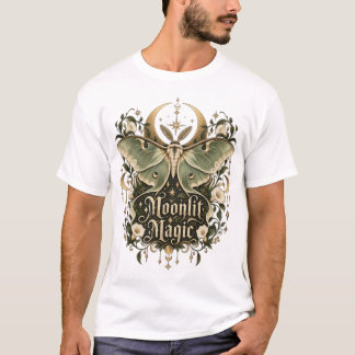 Maanverlichte Magie Luna Moth Botanische T-Shirt