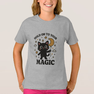 Maanverlichte magische kat t-shirt