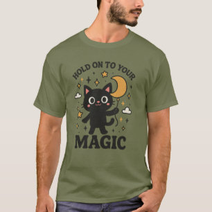Maanverlichte magische kat t-shirt