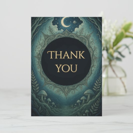 Maanverlichte Maskerade Elegante Bedankkaart Kaart (Staand voorkant)
