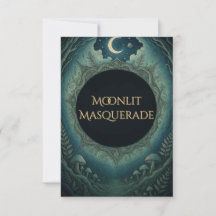 Maanverlichte Masquerade Elegante Halloween RSVP