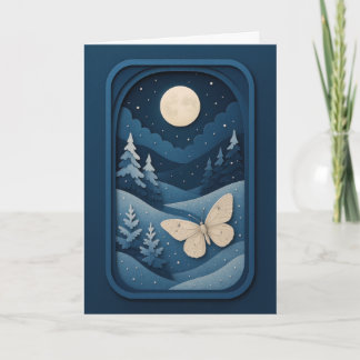 Maanverlichte Mot in Winter Bos Kaart