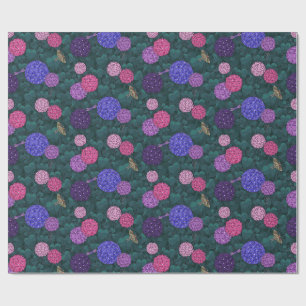 Maanverlichte Motten Hortensia Tuin Pewter Medium Cadeaupapier