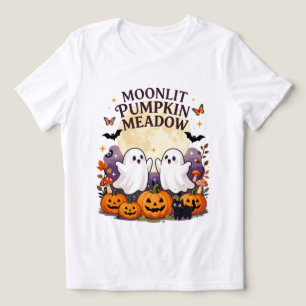 Maanverlichte Pompoenweide Schattige Halloween Gee Tri-Blend Shirt
